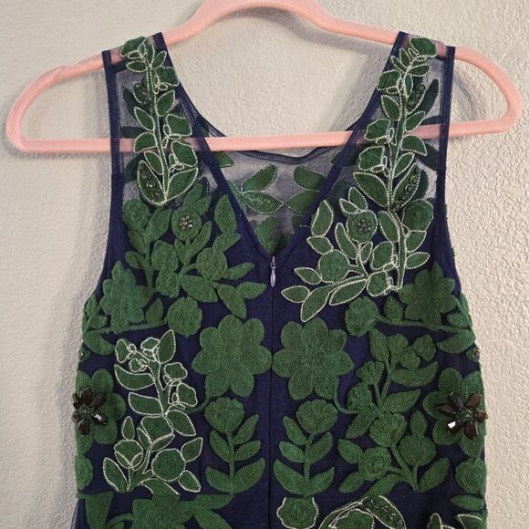 Anthropologie Pankaj & Nidhi Embroidered Fern Dress Size 6 New - Picture 11 of 15